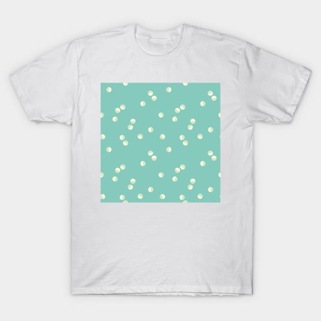 Scattered Dots Minimalist Geometric Pattern - Cute Pastel Teal T-Shirt by Charredsky